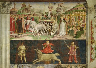 Allegory of March: Triumph of Minerva and the astrological symbol of Aries by Francesco del Cossa